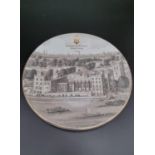 A LIMITED EDITION BONE CHINA MILLENNIUM PLATE FROM LAMBETH PALACE 2000. 22cms diameter