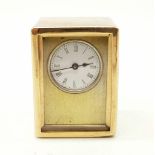 An Asprey of London Rare Vintage 9K Solid Yellow Gold Miniature Travelling Carriage Clock. 38 x