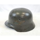 WW2 German Luftwaffe Single Decal M40 Helmet. Stamped NS62 to denote it is a size 62mm shell (55mm