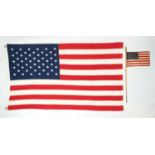 Genuine Vintage American Stars and Stripes Large Flag 140 x 70cm approx. along with Vintage Stars