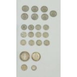 A Selection of Silver Coins. Please see photos for condition and inventory. 100g total weight.