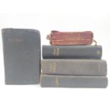 Collection of 5 antique bibles from 1886 onwards. Most come with a handwritten message of devotion