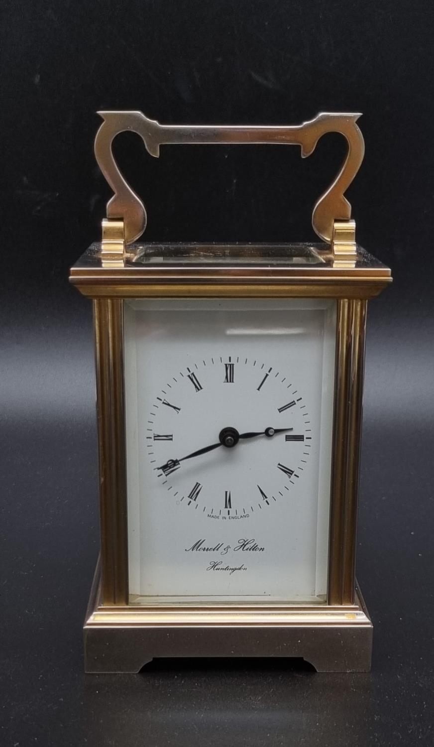 A Wonderful Vintage (1965) Brass Morrell and Hilton Eight-Day Carriage Clock - With jewel lever