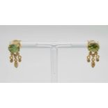 14K Gold Earrings with 2cts of Tourmaline 0.30ct Diamonds