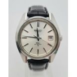 An Impressive Vintage 1970s Seiko KS (King Seiko) Hi-Beat Automatic Gents Watch. Black leather