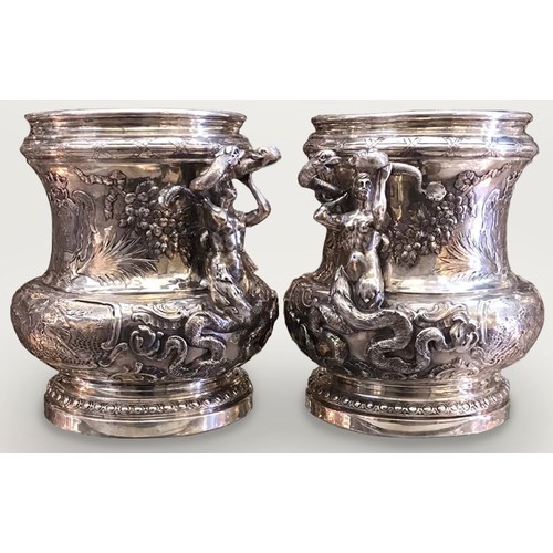 ANTIQUE 19th CENTURY GERMAN SOLID SILVER EXCEPTIONAL MEISSONNIER WINE COOLERS c.1890. Antique 19th - Image 3 of 12