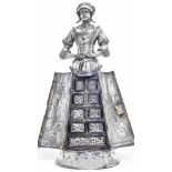 ANTIQUE MONUMENTAL GERMAN SILVER AND GEM SET FIGURAL JEWEL CABINET SAFE HANAU C.1880. A GERMAN