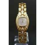 TIFFANY AND CO 18K GOLD AND DIAMOND LADIES DRESS WATCH WITH MOTHYER OF PEARL FACE AND SOLID GOLD