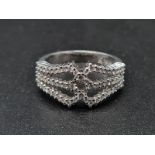 An 18K White Gold Diamond Ring. Size N. 4.7g. 0.75ct