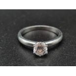 A Platinum Diamond Solitaire Ring. Size K 1/2. 0.50ct 3.9g