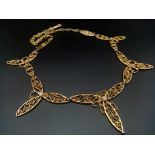 A Gilded Metal Fancy Necklace. 44cm