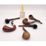 A Selection of Seven Vintage and Antique Smoking Pipes.