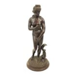 A Quality Bronze Reproduction of the: Venus de Medici Statue. Base diameter -22cm. 60cm tall.