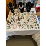 Selection of costume jewellery to include necklaces bracelets ,bangles,earrings etc. Many quality