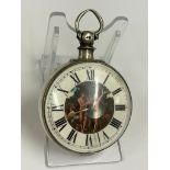 Antique silver verge fusee pocket watch Working but sold with no guarantees