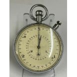 Vintage Military Nero lemania ( omega ) Goliath pocket watch stop timer 100th second stopwatch . (