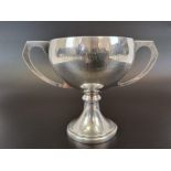 A Vintage Silver Trophy Cup - Presented to the President of Downing F.C. 170g. 12cm tall.