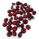 Parcel of 42 African Garnets Round cut 7mm diameter 75.41 Total Carats.