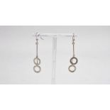 A Pair of Sterling Silver Drop Earrings. 2.1g