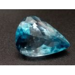 13.41ct Blue Topaz in the Pear Mixed cut. Transparent Blue Stone. Come with ANCHOR Certificate