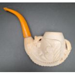 A Vintage, substantial meerschaum pipe made in Turkey and carved by the famous pipe maker INANIS (