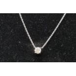 An 18K White Gold Disappearing Necklace and Diamond Pendant. 0.50ct. M-VS Grade. 1.48g. 44cm.