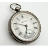 An Antique Silver American Waltham Watch Company Chronograph Pocket Watch. 5.5cm - case. Dial