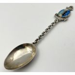 An Antique Silver and Enamel Spoon. Markings for Birmingham 1918. Picture of SS. Ionic at handle