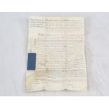 A VERY INTERESTING COURT ORDER DATED 1827 FROM THE MANOR OF ISLEWORTH SYON, MIDDLESEX. 42 X 32cms