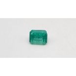 1 Columbian Emerald, Emerald Cut 10x8mm 2.24 Total Carats.