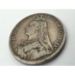 An 1890 Queen Victoria Rocking Horse Silver Crown Coin. 28g. Condition as per photos.