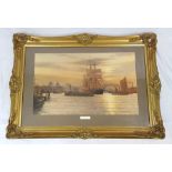 A beautiful painting by Rodney Charman - Greenwich Reach 1887. Possibly pastel on canvas, in a