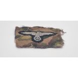WW2 Normandy Relic. Waffen SS Sleeve Eagle cut from a late war HBT smock. This passes the black