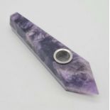 An unusual, amethyst, opium smoking pipe, in excellent -unused- condition. Mid to Late 20th Century.
