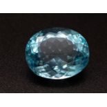 16.14ct Blue Topaz in the Oval Mixed Shape. Transparent Blue Stone. Come with ANCHORCert.