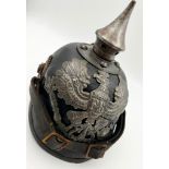 WW1 Imperial German-Prussian 1915 Model Pickelhaube. A very nice original ?been there? piece that