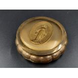 Gold coloured trinket box with Mary 1830