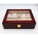 A Watch Display Case - Perfect for Rolex Watches. Plush interior with ten spaces - polished veneer
