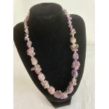 AMETHYST NECKLACE Combining rough cut natural amethysts with large polished amethyst stones having