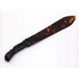 A Vintage Art Nouveau Tortoiseshell Letter Opener. 30cm length.