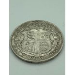 SILVER HALF CROWN 1911 having bold and clear definition with raised detail.Extra fine condition very