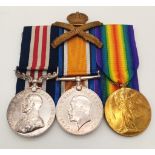 WW1 Military Medal and Duo Awarded to 63626 Pte Edison Burnett 4th Machine Gun Corps. With