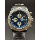 A Breitling Super Avenger Chronograph Automatic Gents Watch. Stainless steel strap and case -