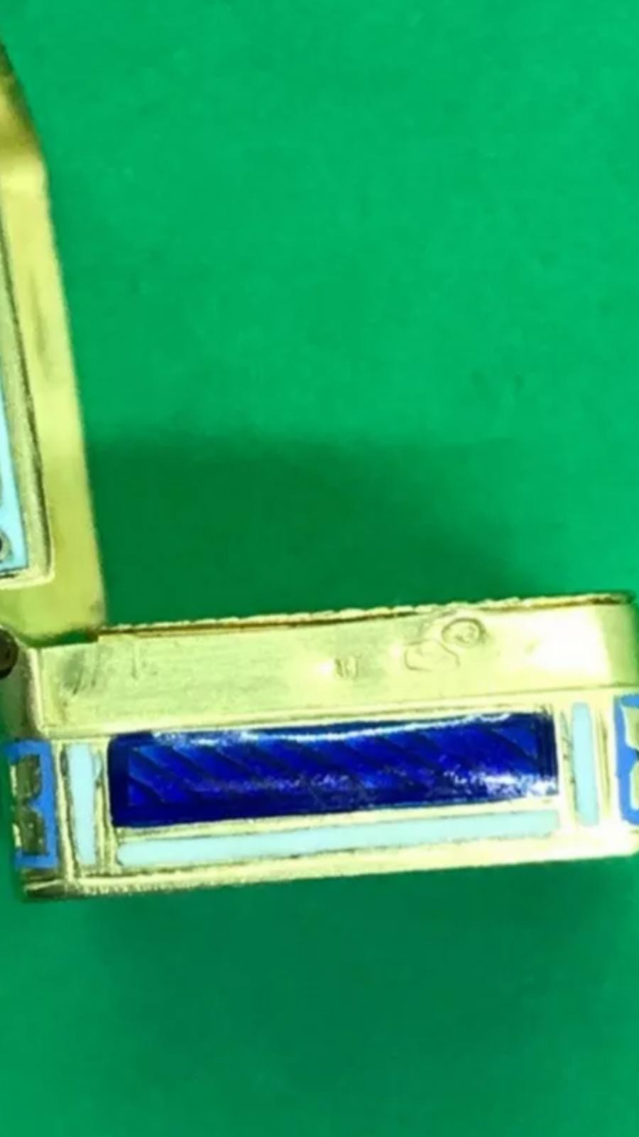 ANTIQUE Rare 19thC SWISS 18k SOLID GOLD ENAMEL VINAIGRETTE, SENE & DETAALLA c.1800. An early 19th - Image 5 of 8