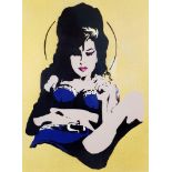 An Original Amy Winehouse Artwork by Pegasus. Title: Amy. Medium: Sprayed stencil on canvas. Created
