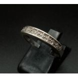 A 9K White Gold Diamond Half Eternity Ring. 0.10ct. Size O. 2g