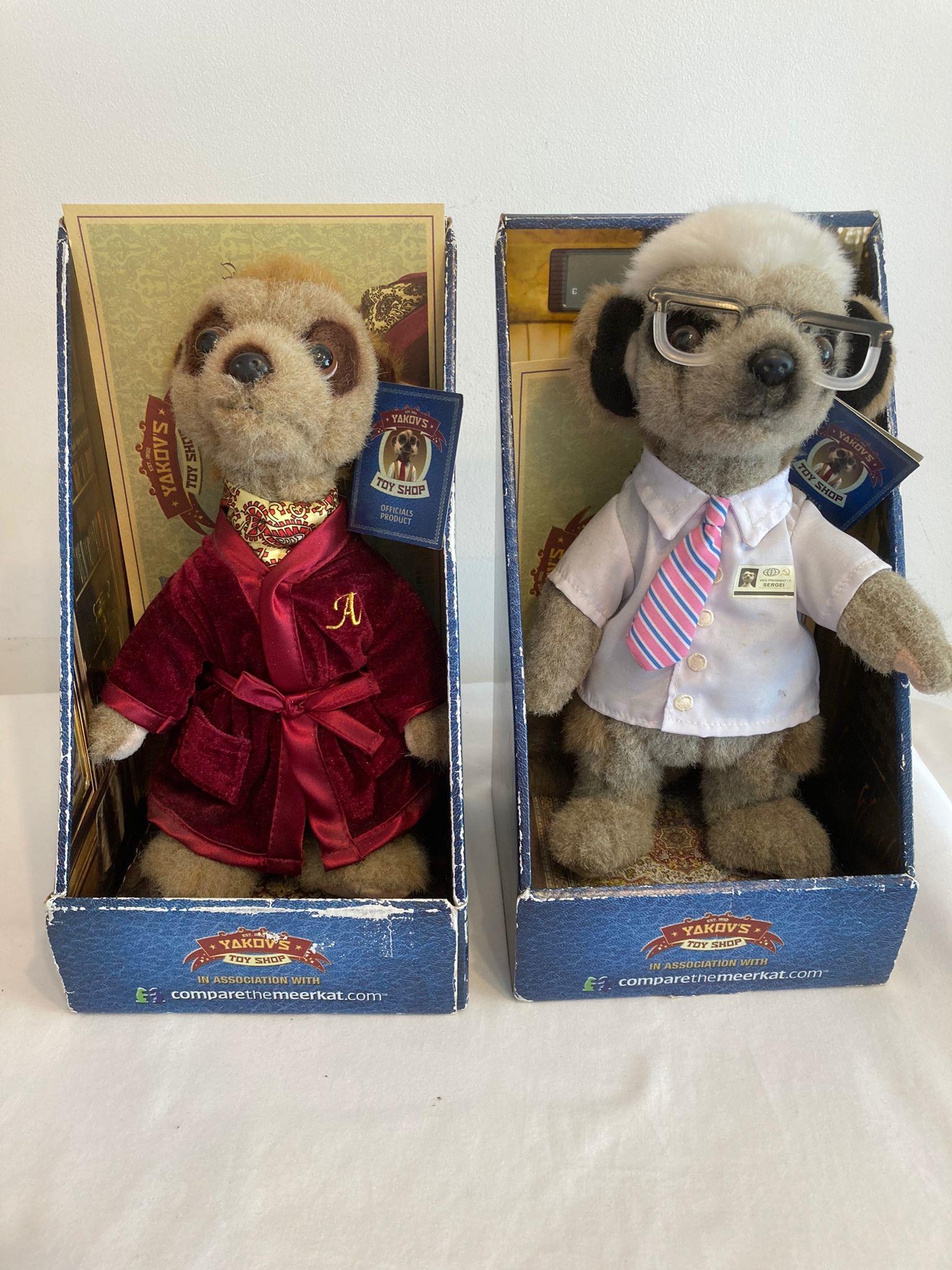 Two YAKOVS MEERCATS Sergei and Alexander in original boxes with certificates of authenticity and