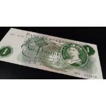 A Rare O'Brien First Run Replacement One Pound Note. MO1 072819. B285. Very fine plus condition in a