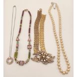 Four Costume Jewellery Necklaces.