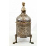 A very rare and impressive Islamic silver burner of large proportions with outstanding